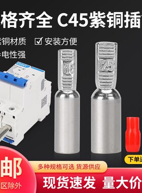 C45铜a插针DTD16 25 35空开插片线鼻DZ47断路器接线端子电缆压接