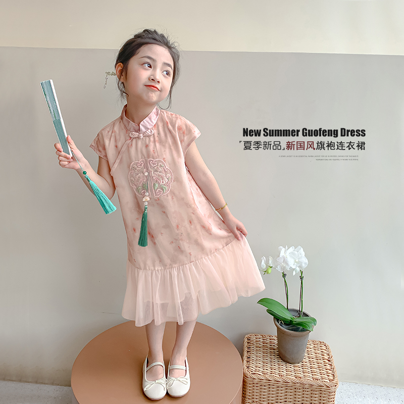 女童连衣裙2024新款夏儿童汉服裙子夏季中国风女孩夏装新中式旗袍
