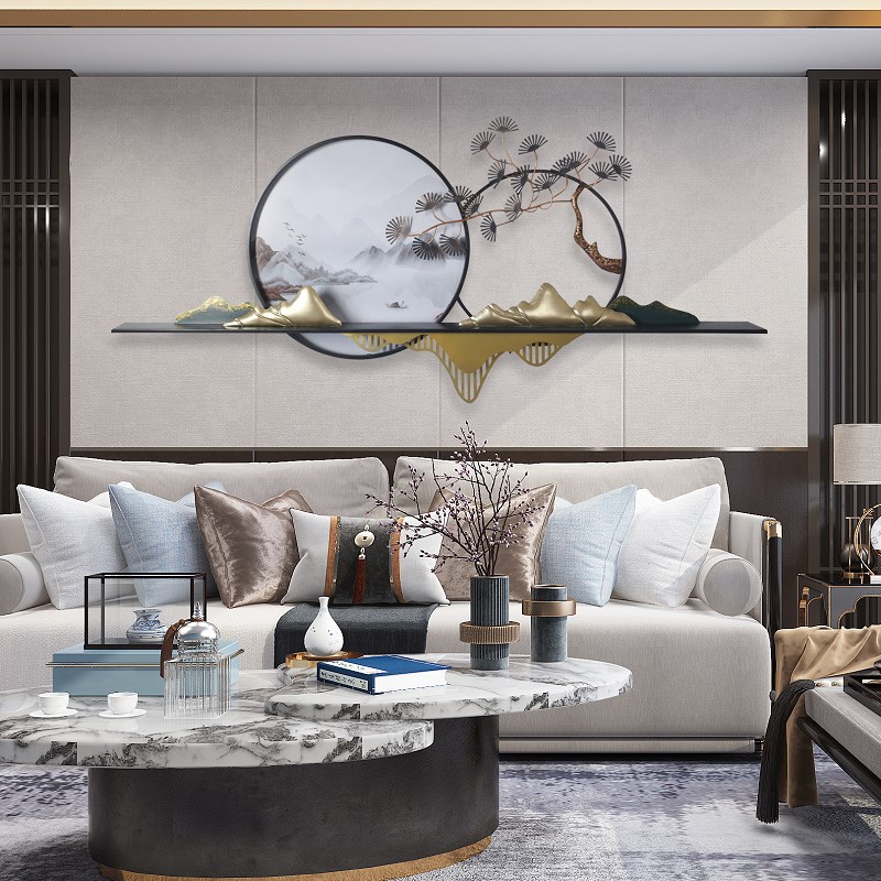 新中式客厅沙发背景墙o饰挂画餐厅挂件书房壁挂墙面壁饰家居装饰