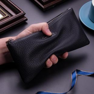 新款真皮手拿包男款小手包男士钱包男长款手机包女多功能商务休闲