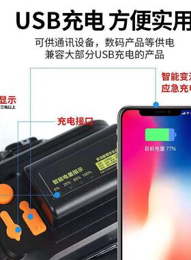 强光头灯可充电P90头戴式lwed手电筒矿灯钓鱼远射防水超长续航头