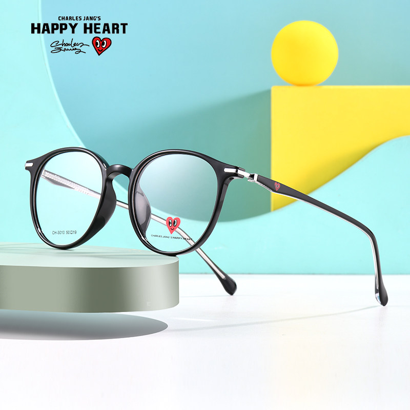 素颜框架女圆脸渐变色超轻近u视眼镜男显脸小网红款百搭防蓝光301