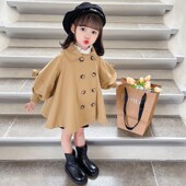 风衣女宝宝时髦韩系网红衣服 儿童洋气中长款 女童外套秋季 2024新款