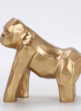 现代简约动物抽象摆件现代轻奢书柜软装饰品样板房吧台几何工艺品