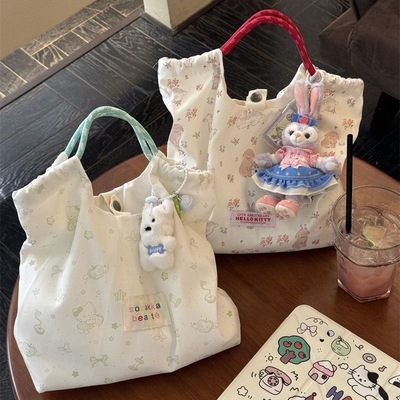 单肩帆布包碎花大容量通勤手提袋