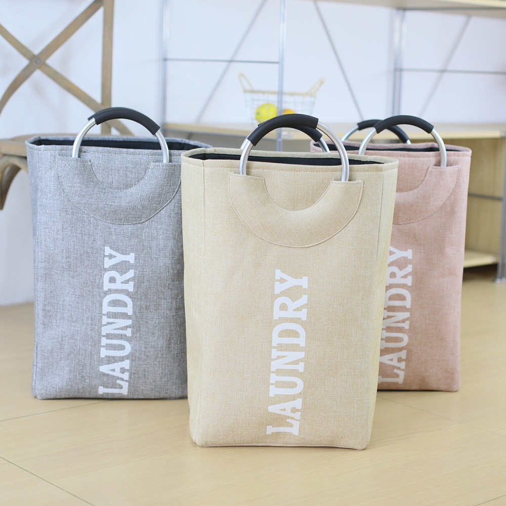 亚麻洗衣袋脏衣服收纳篮可折叠浴室装放衣服桶大容量脏衣篓购物袋