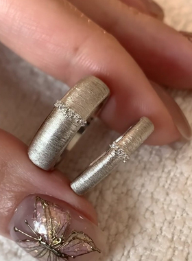 复古拉丝戒指合金日韩女