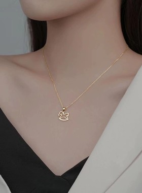 玫瑰金项链无合金锁骨链女