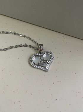 贝母土星项链合金爱心女