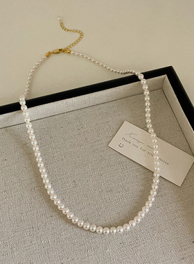 珍珠叠戴项链珍珠锁骨链女珠子