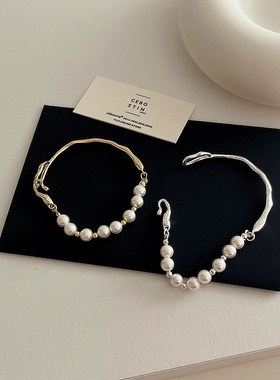 手链合金甜美珍珠女不规则