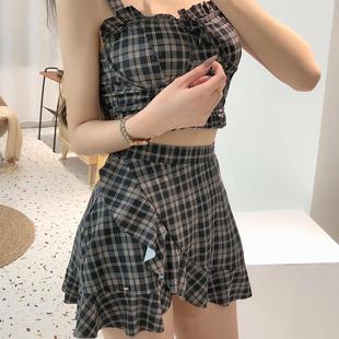 chest cover small women hot swimsuit spring belly