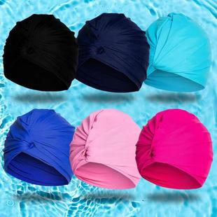 double color solid cap pleat layer pattern twisted swimming