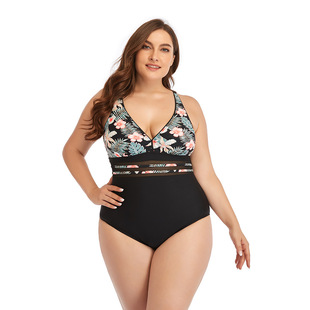 straps swimsuit one Sexy Yongyi fat with piece printed