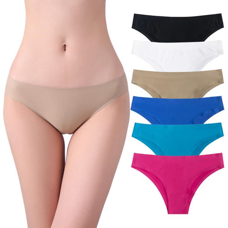 One-piece ice silk seamless panties for women soft sexy