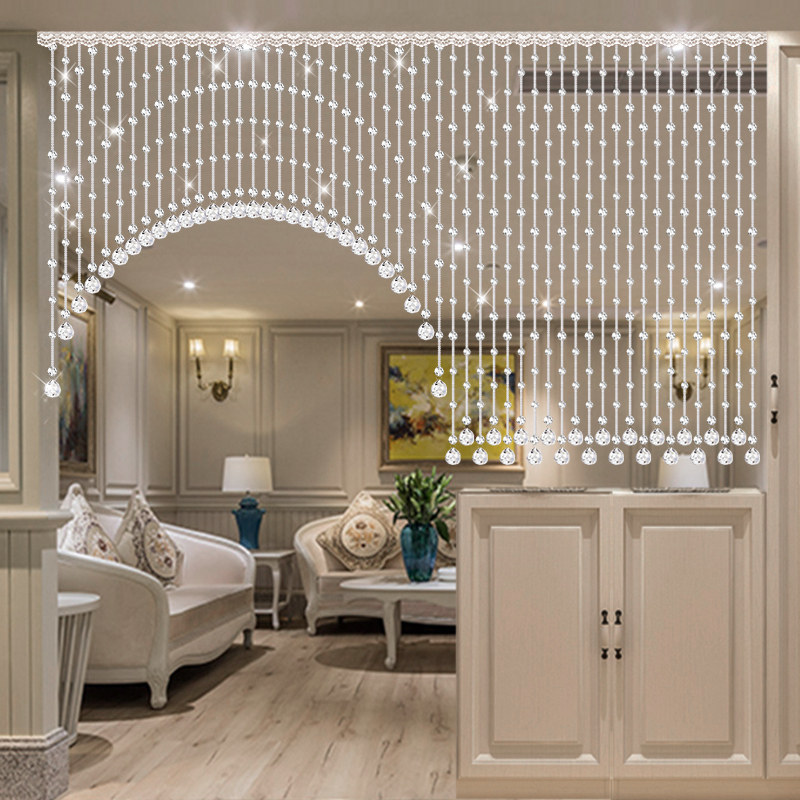 珠帘水晶隔断帘装饰客餐厅卧室卫生间房门帘厕所挂帘子玄关免打孔