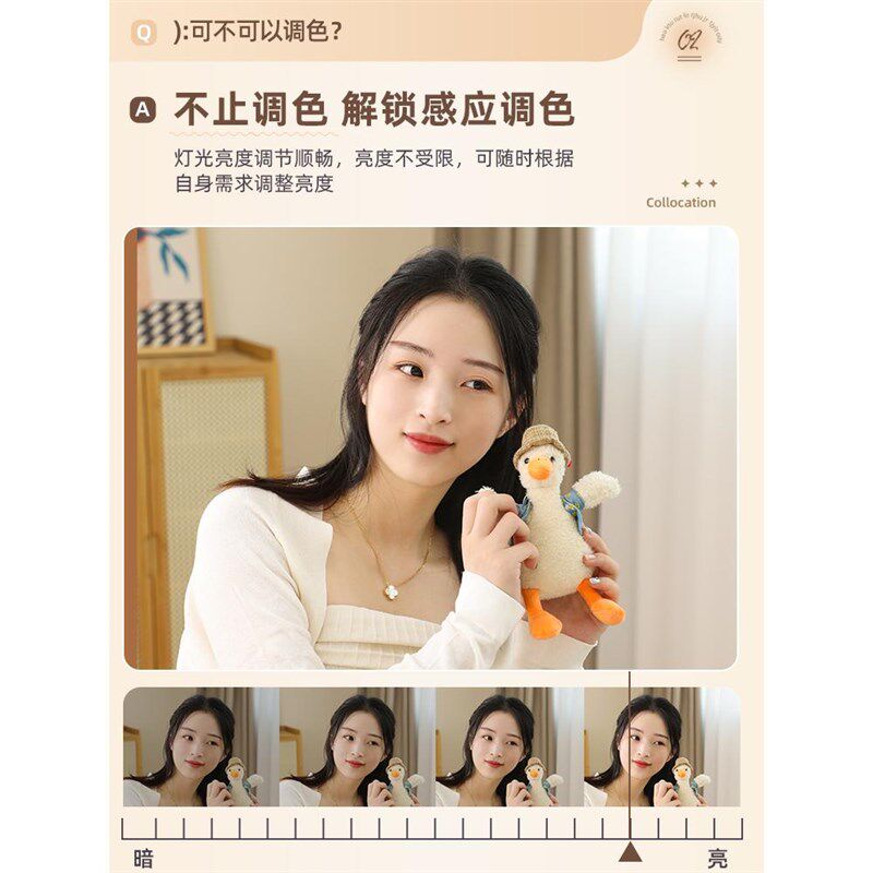 云朵壁挂化妆镜台式桌面带灯主卧挂墙梳妆镜LED智能镜子贴墙自粘