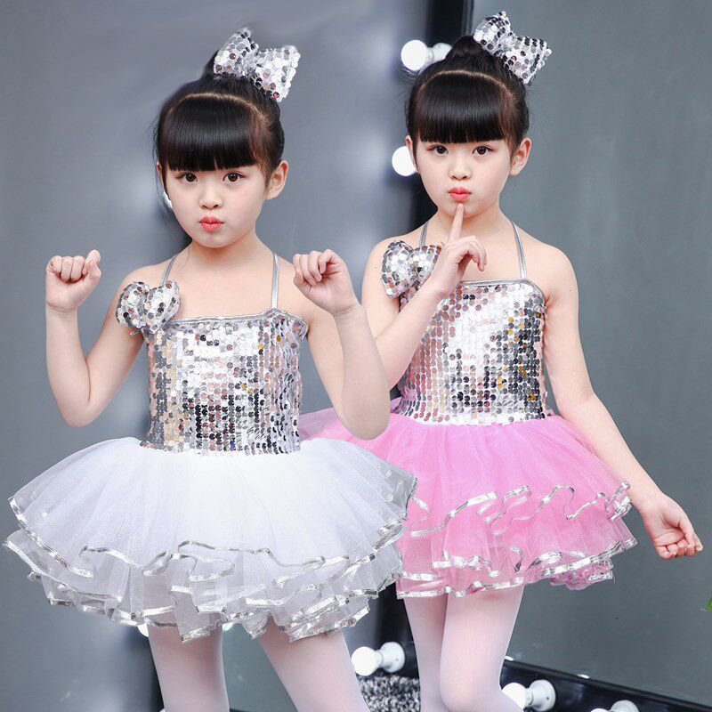 六一儿童演出服装幼儿园小班演出服亮片爵士舞公主蓬蓬纱裙男女童