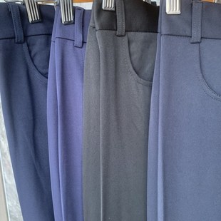 藏蓝色九分裤女士职业西装裤子大码胖mm高个子工作服西裤正装工装