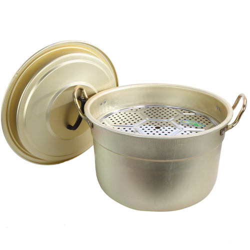 老式特厚大号铝蒸锅家用黄色大铝锅大汤锅大容量烧水馒头锅拉面锅