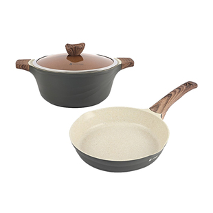 厨房橱柜摆件不锈钢锅具组合套装平底锅汤锅样板房间软装饰品摆设