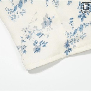 【包邮】碎花木耳边细肩带系绳吊带背心女修身显瘦后背松紧短上衣