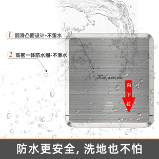 滑盖平推式地插不锈钢防水超薄隐形地插座五孔网络电脑带网线面板
