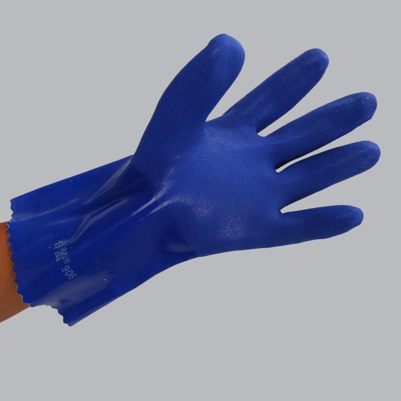 春蕾906手套劳保耐磨防滑磨砂防水防油耐油防腐蚀耐酸碱橡胶手套