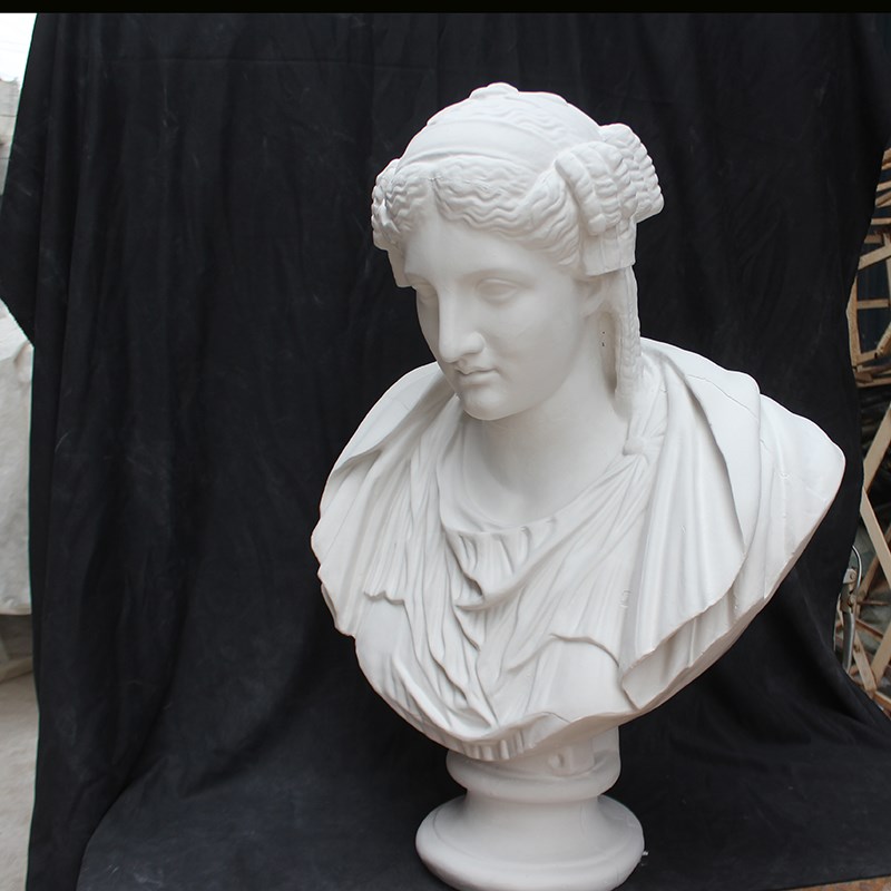 石膏像卷发妇人胸像美术教具雕塑摆件素描模型写生 静物 石膏人头