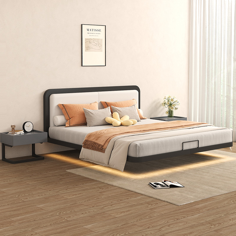 铁艺悬浮床架钢架带床头排骨架单人1.5米卧室家用铁架床1.8双人床