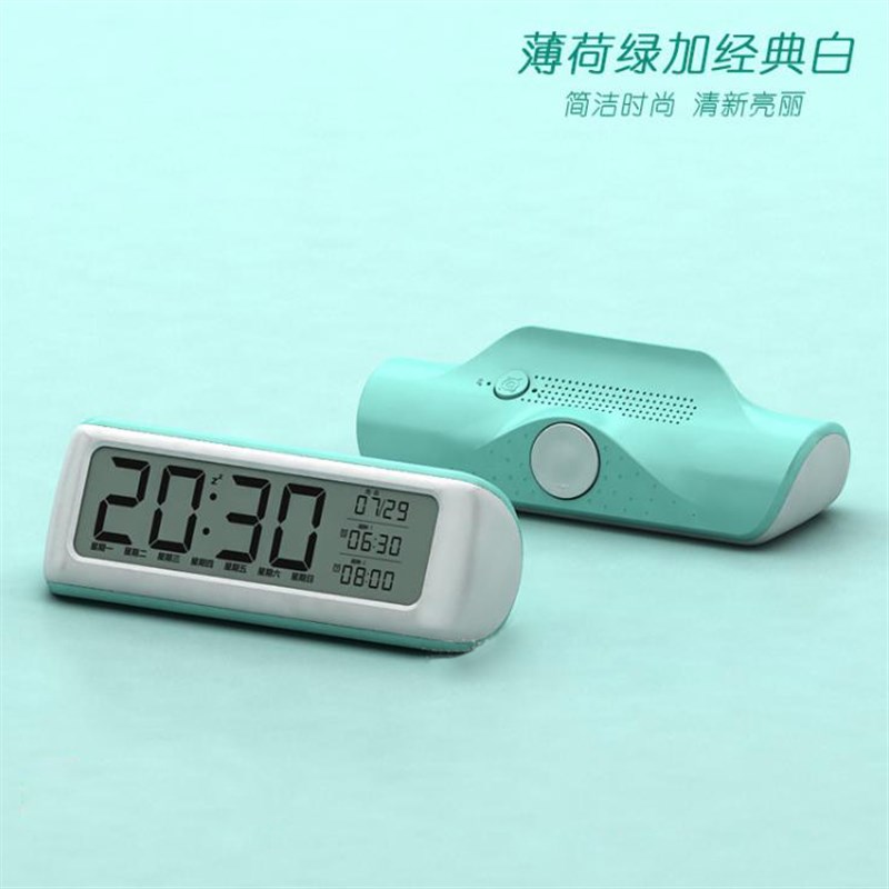 简约创意学生电子闹钟 LCD数字贪睡工作日闹钟 温度显示床头钟