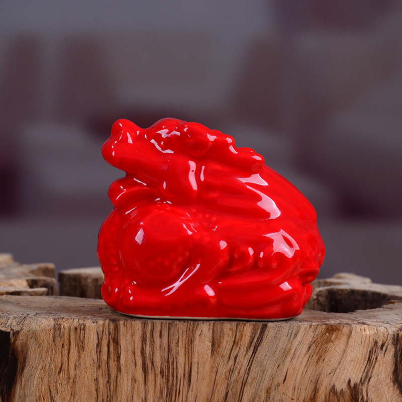 2019迷你摆件小龙蛇属相十二生肖鼠牛虎兔陶瓷马羊猴鸡狗猪工艺品