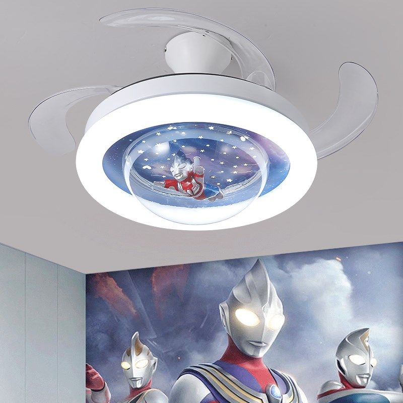 灯氏儿童房太空人隐形吊扇灯2025新款全光谱护眼卡通男女孩卧室灯,家装灯饰光源,风扇灯,淘宝优惠券,粉丝福利购,淘宝优惠卷