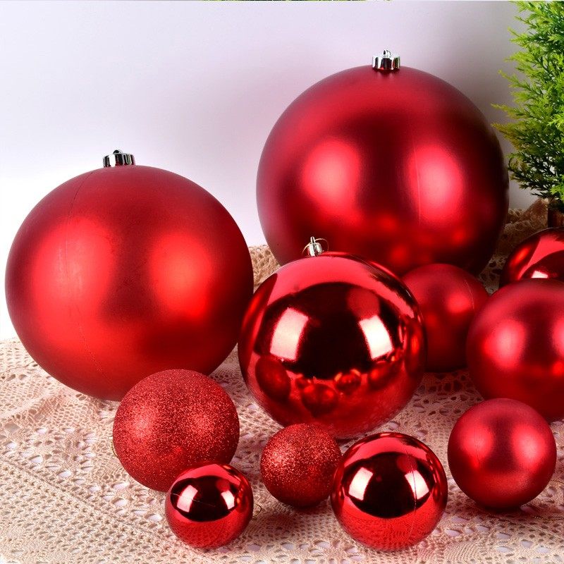 节庆装饰品红色6-30CM亮亚闪粉圣诞塑胶球挂件圣诞树场景布置吊球,节庆用品/礼品,圣诞装饰品,淘宝优惠券,粉丝福利购,淘宝优惠卷