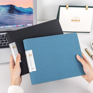 皮质横版A5-6孔活页夹横式文件夹横向款高清资料册A5资料收纳本