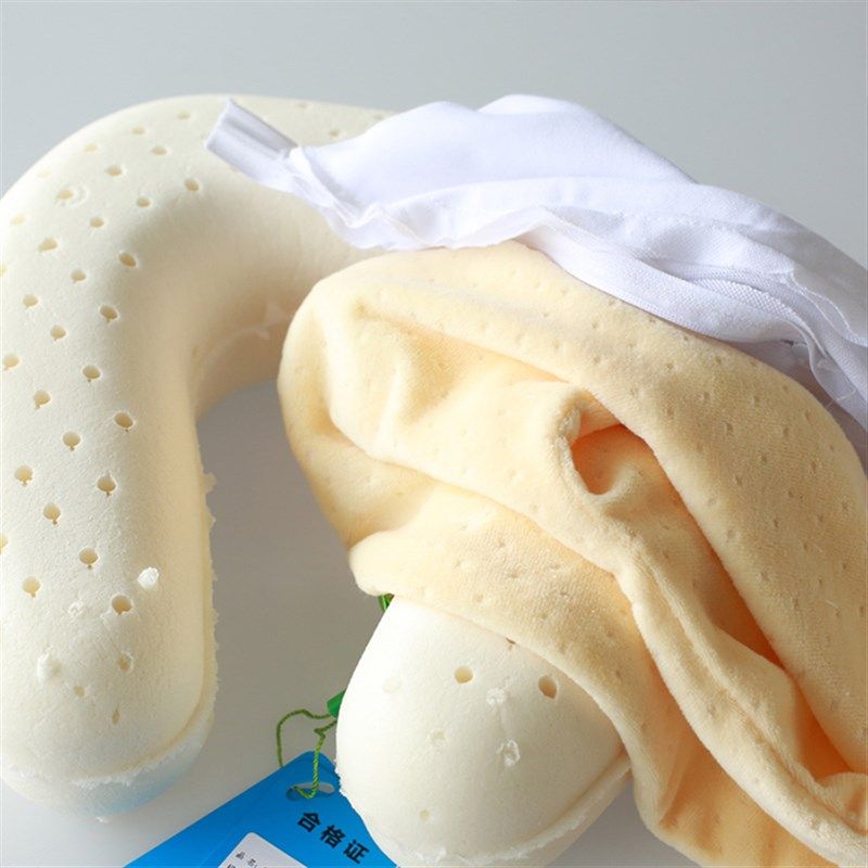 泰国天然乳胶U型护颈枕头U形颈椎飞机旅行脖子午休趴睡枕U枕便携