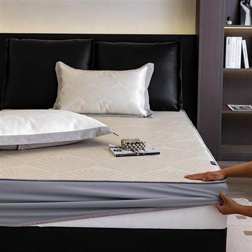 高端夏季冰丝凉席空调凉席可水洗机洗折叠床单床笠款冰丝席三件套