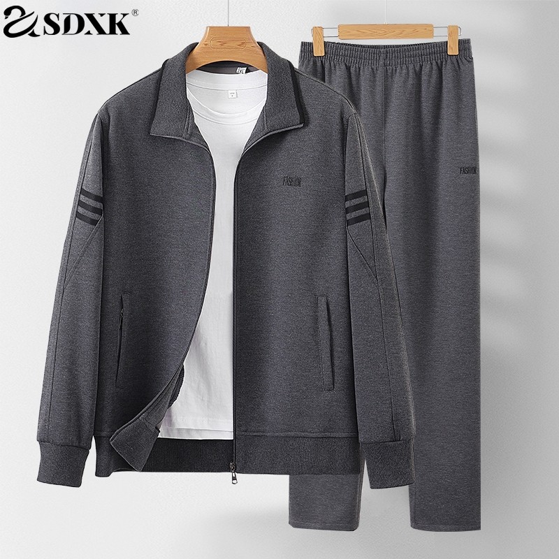 SDXK2025中年款人运动套装男春秋款休闲外套裤子中年两件套爸爸装