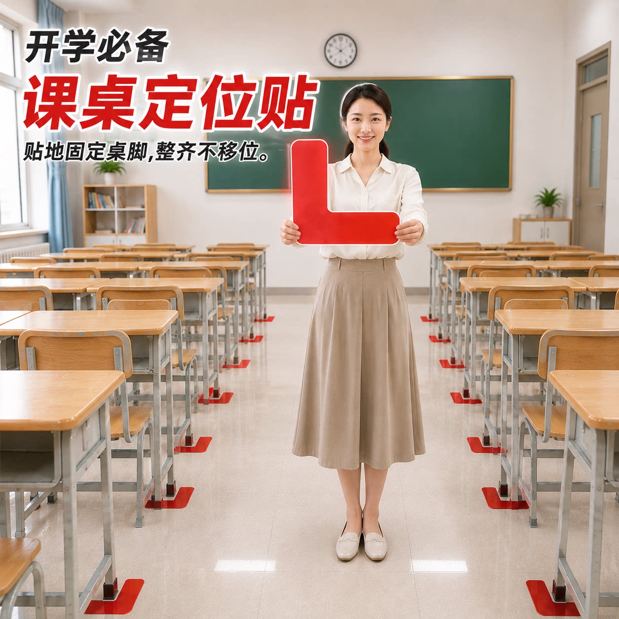 3M教室L型桌椅定位贴学校教室桌椅规范幼儿园教育机构教室专用