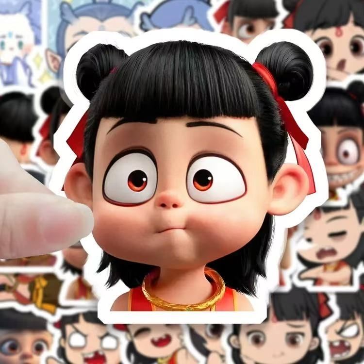 哪吒敖丙魔童闹海表情包60张贴纸魔童降世可爱卡通哪吒diy贴画