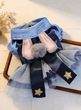 宠物衣服狗狗衣服可爱猫咪服装春夏薄款可爱兔警官蓬蓬纱裙泰迪