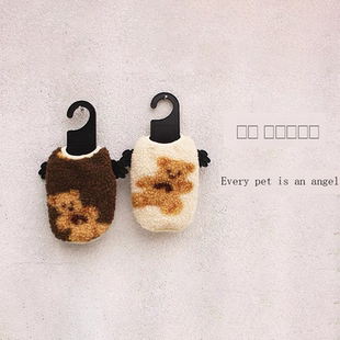 宠物冬装 加绒背心狗狗加厚外套猫狗泰迪马甲衣服奶狗田园洋气秋冬