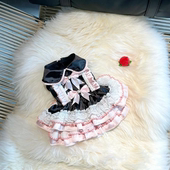 轻奢超萌狗狗礼服猫咪兔子婚纱裙宠物狗衣服泰迪比熊博美连衣裙