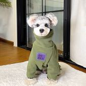 新款 宠物潮牌四脚衣秋冬泰迪博美雪纳瑞保暖网红狗狗衣服小型犬冬