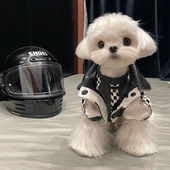 宠物猫咪狗狗衣服秋冬新款 防寒帅气 机车风 内外搭配保暖夹克