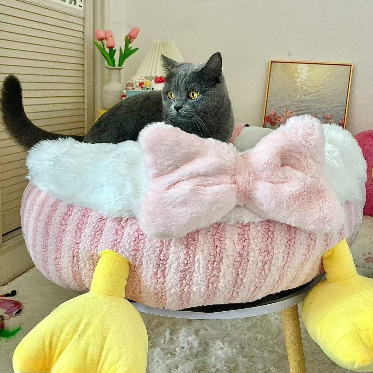 猫窝冬季保暖加绒宠物窝可爱超萌造型狗窝大号可拆洗猫咪防寒垫子