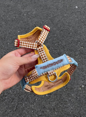 狗狗卡通牵引绳背心式胸背带衣服宠物背带狗狗胸背猫咪幼犬牵引