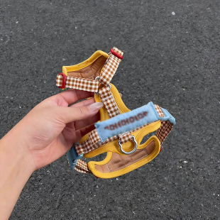 狗狗卡通牵引绳背心式 胸背带衣服宠物背带狗狗胸背猫咪幼犬牵引