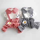 宠物比熊博美雪纳瑞小型犬泰迪狗狗猫咪衣服春夏装 背带四脚衣可爱