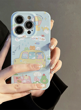 适用于iphone15promax苹果15手机壳11巴士动物iP16新款13/14pro的菲林壳xr网红情侣xs高级感12卡通个性防摔套